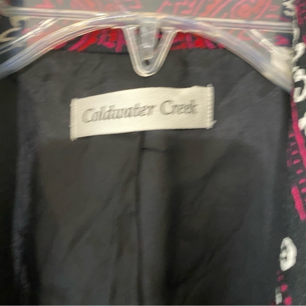 Coldwater Creek Paisley Ruched Sleeve Jacket Sz 10P - Picture 2 of 8